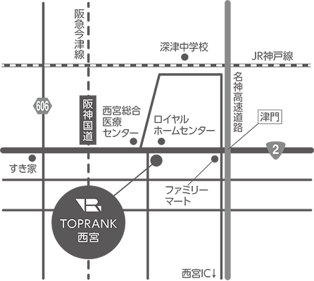 トップランク西宮の地図